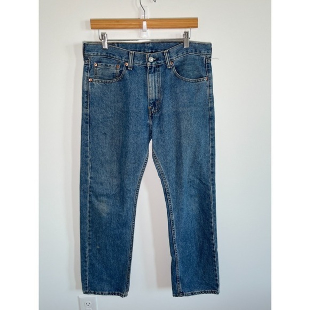 Levis 505 Jeans Mens 32x30 Blue Regular Straight Mid Rise Dark Wash Denim